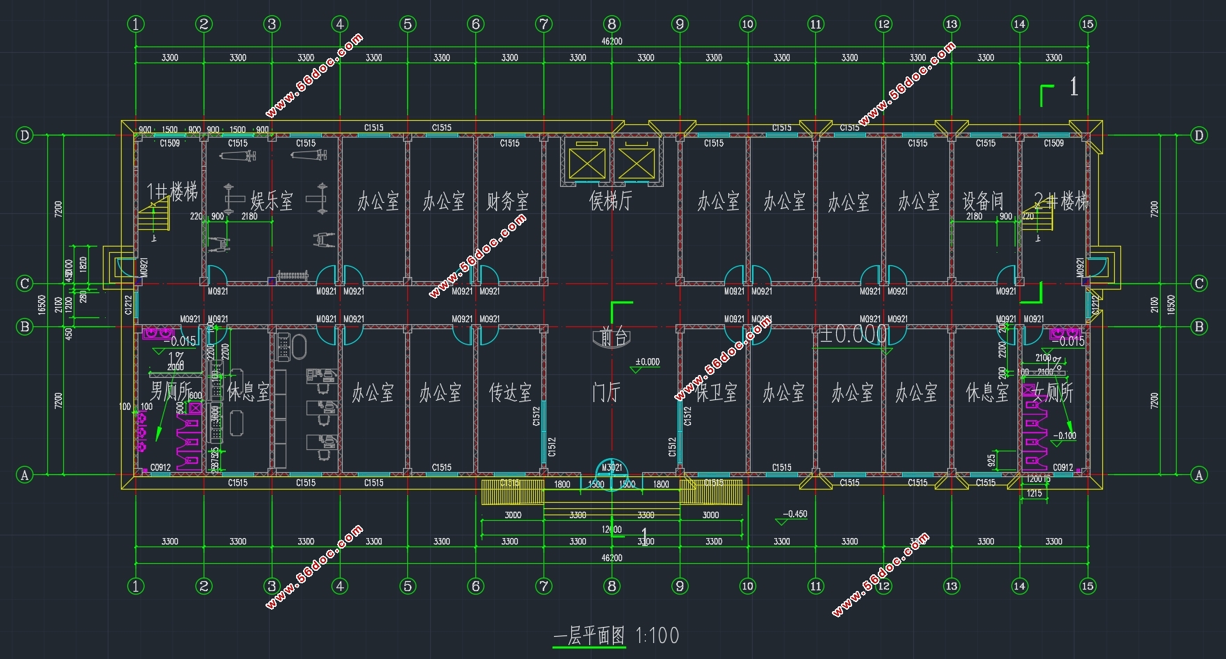 ����5105m2ĳ��ý���޹�˾�칫¥���(������ͼ�ṹͼ)