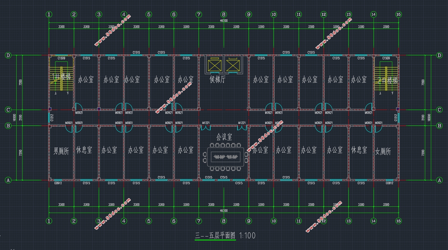 ����5105m2ĳ��ý���޹�˾�칫¥���(������ͼ�ṹͼ)