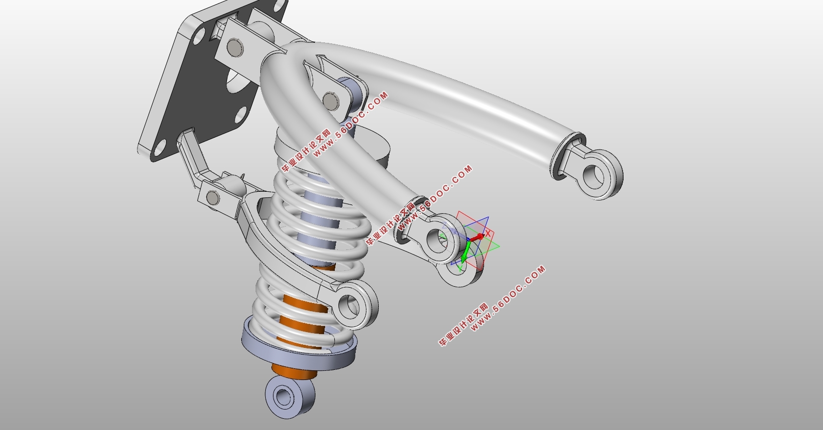 WG7202四驱中级轿车后悬架设计(含CAD图,SolidWorks三维图)