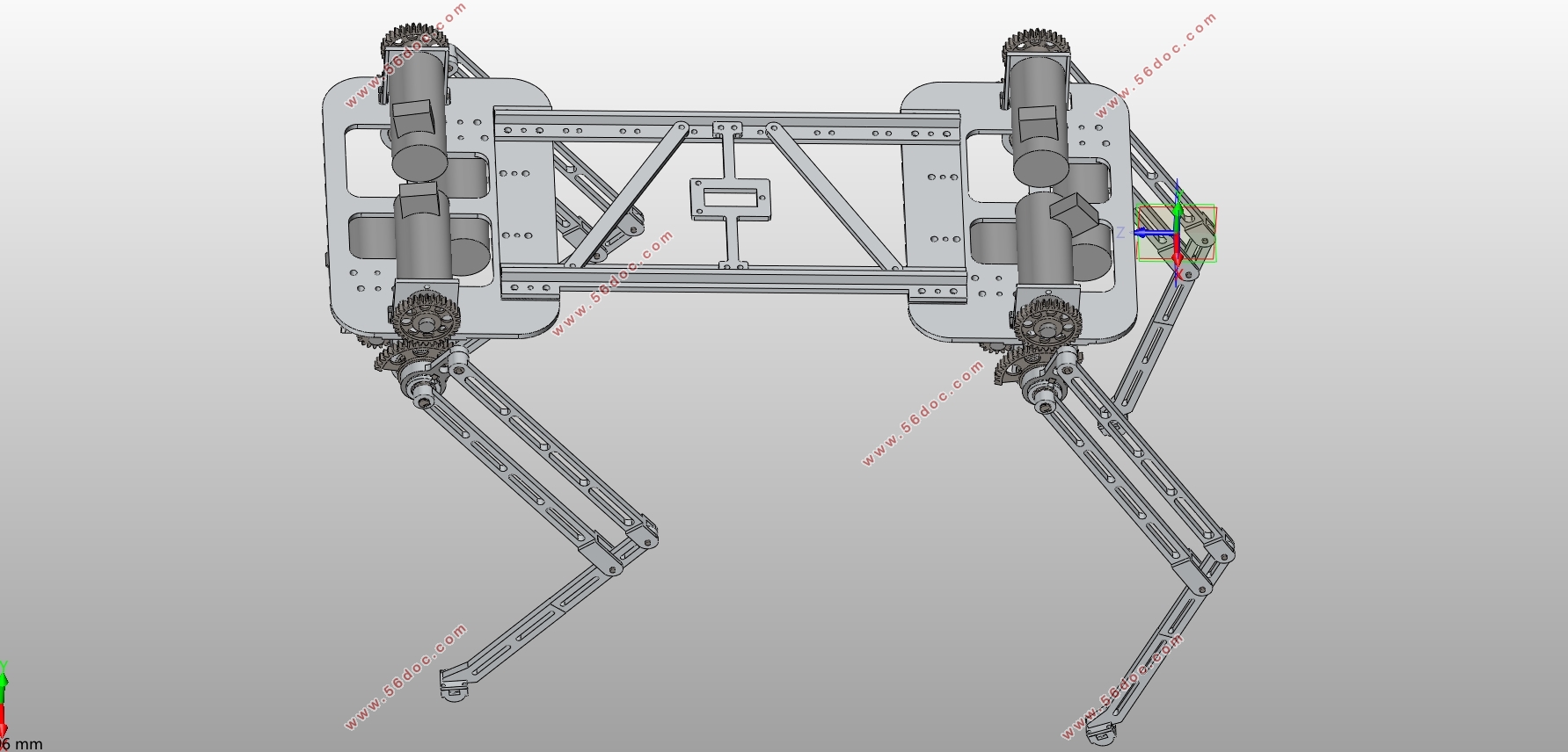 四足机器人机构及其控制系统的设计(含CAD装配图,SolidWorks三维图)