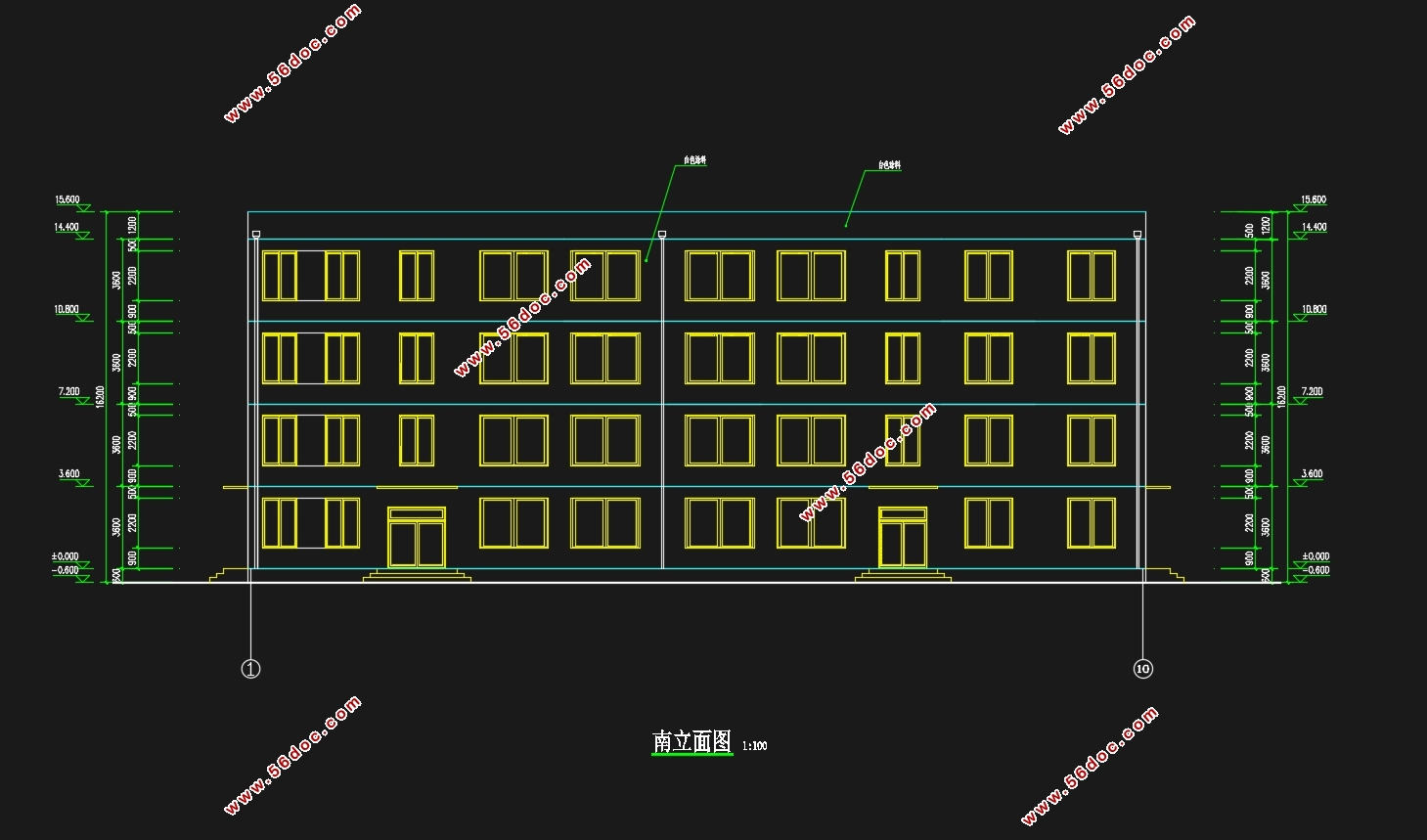 四层1591平米云南蒙自市某小学教学楼设计(含建筑图结构图)