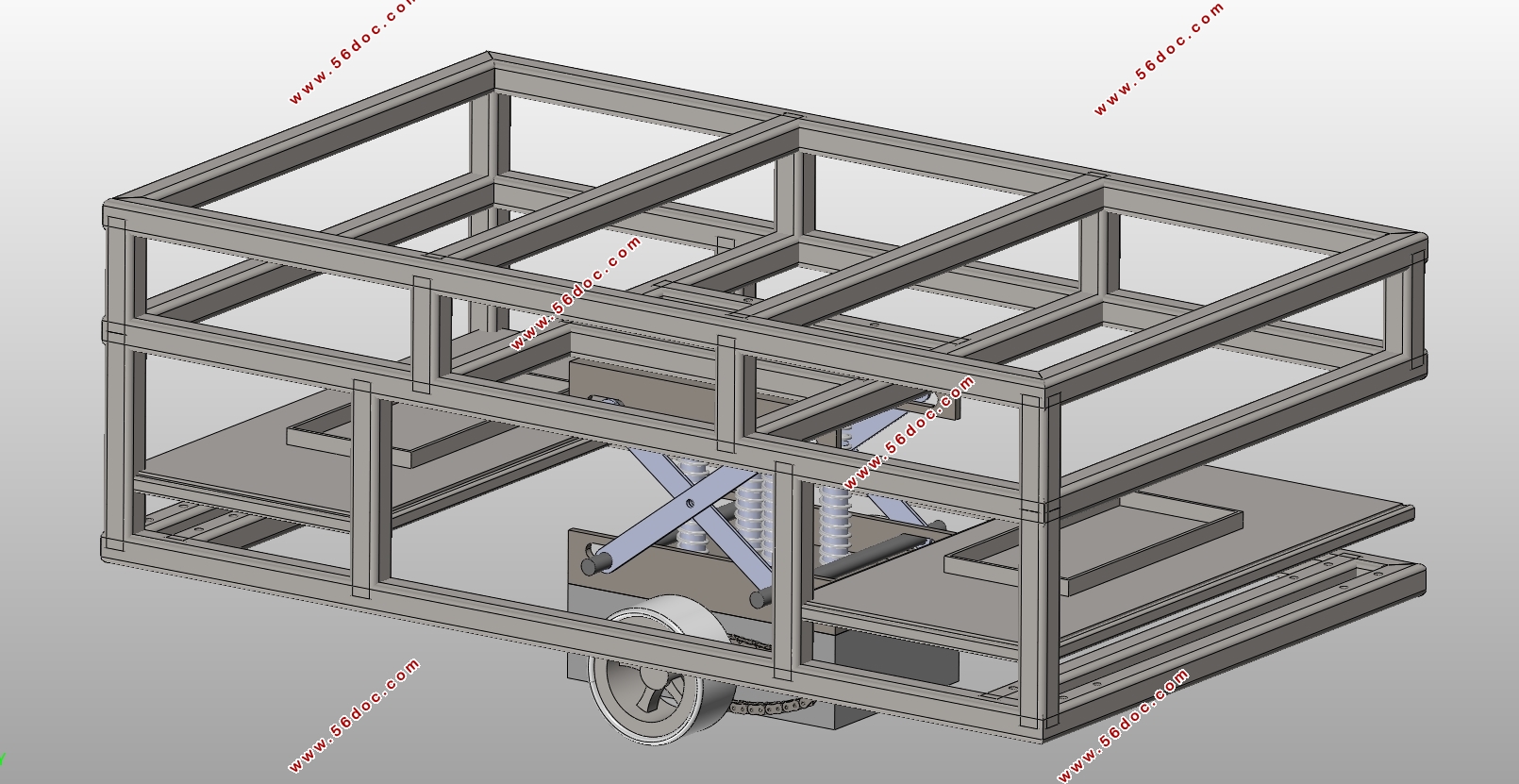 搬运型自导引小车(AGV)设计(含CAD图,SolidWorks三维图)