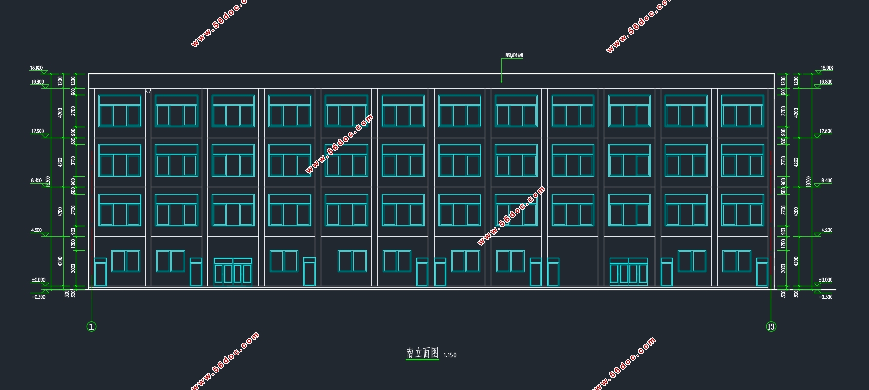 四层2400平米南京市某小学新校区教学楼设计(含建筑图结构图)