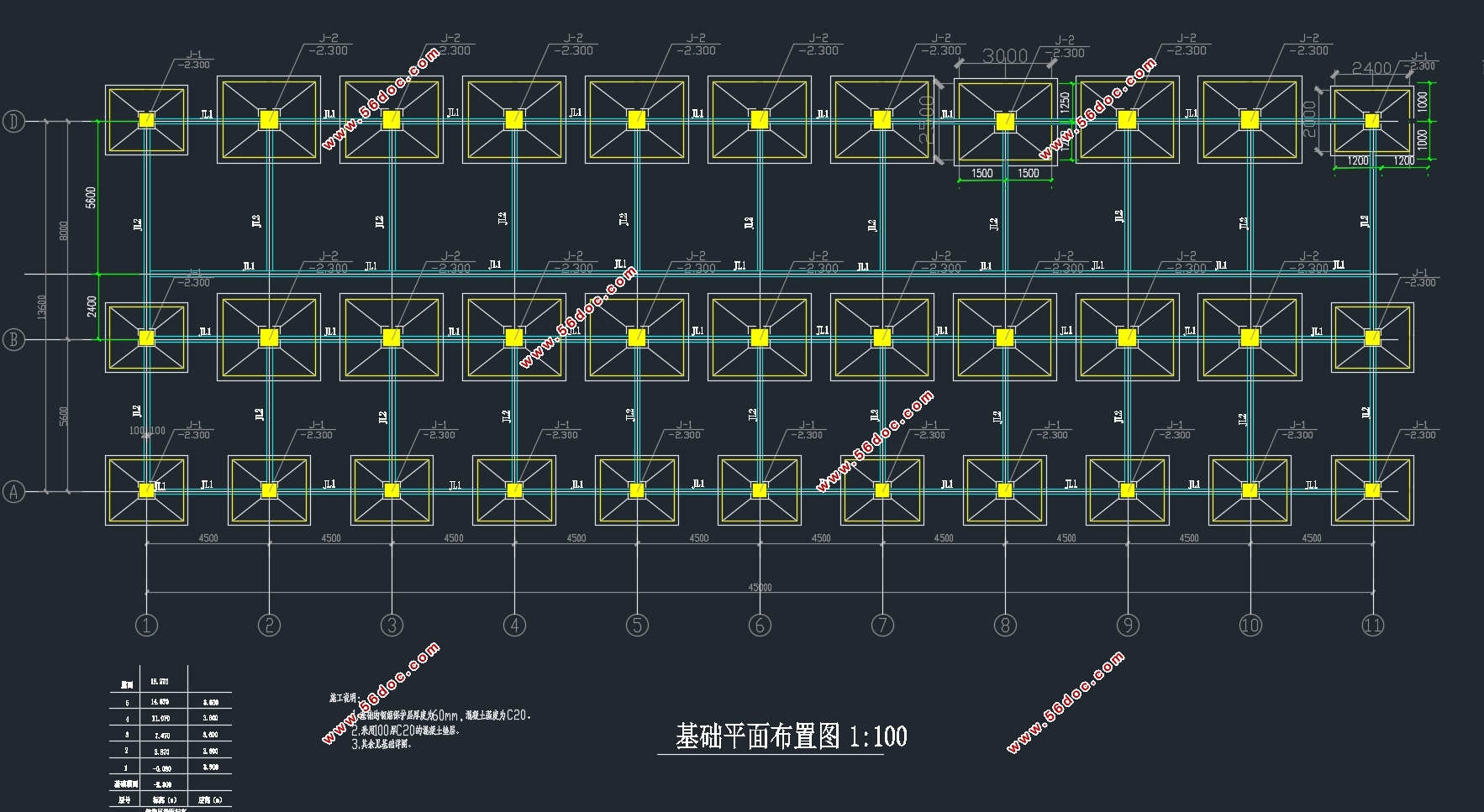 五层3060平米镇江某科技园综合办公楼(含建筑结构图,施工组织设计)