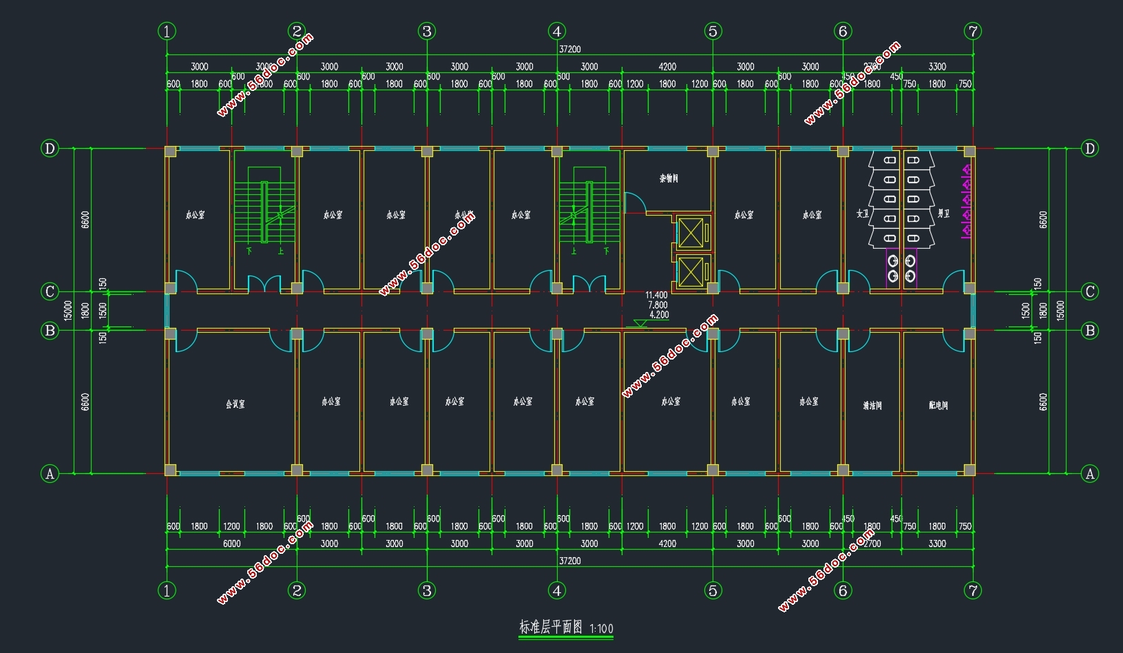 五层2790m2淮安市某人才基地办公楼施工组织设计(含建筑图结构图)